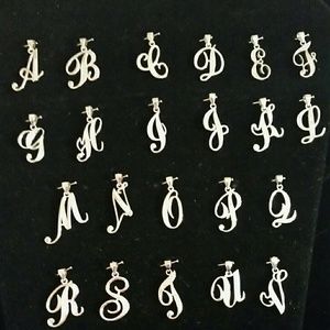 NEW 925 Sterling Silver Initial Pendant w/ CZ